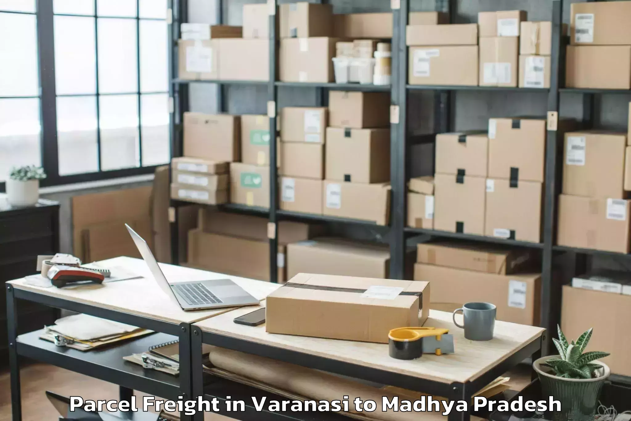 Book Your Varanasi to Abhilashi University Bhopal Parcel Freight Today